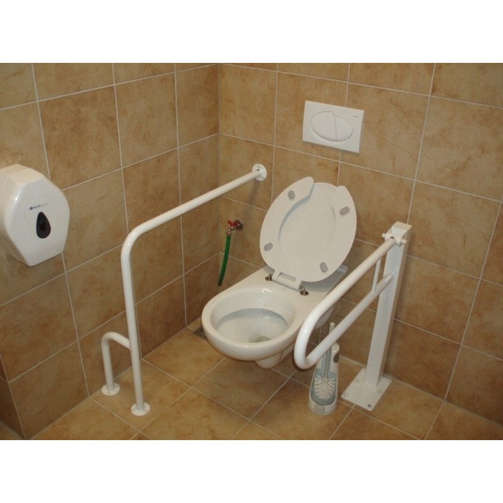 Bara de sprijin, Ergoplus, unghiulara, alb, 80x80 cm