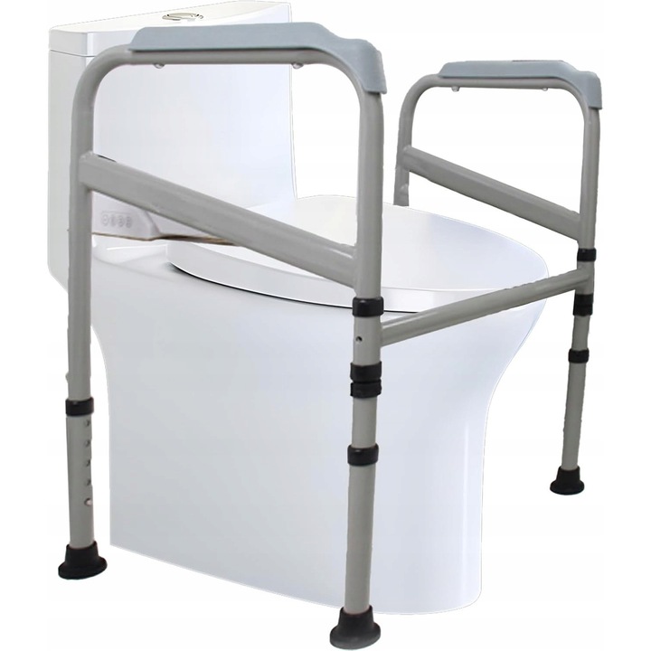 Suport Toaleta Reglabil, Otel, Manere Antiderapante, 200kg, pentru Seniori