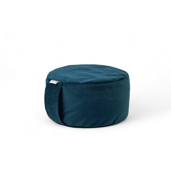 Perna de meditatie Zafu, La Mujer, diametru 30cm, inaltime 15cm, umpluta cu coji de hrisca, husa lavabila