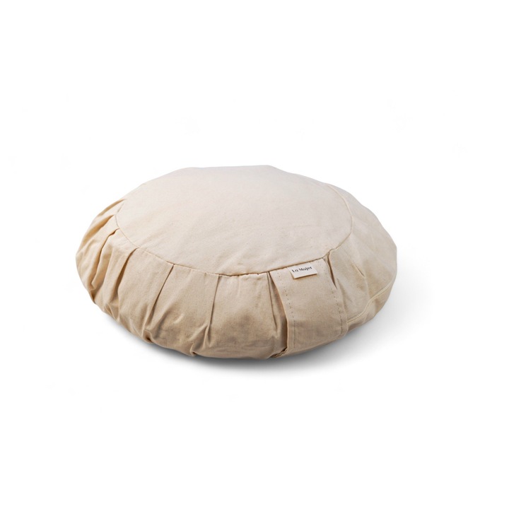 Perna de meditatie, La Mujer, Zafu, diametru 30cm, inaltime 15cm, culoare naturala