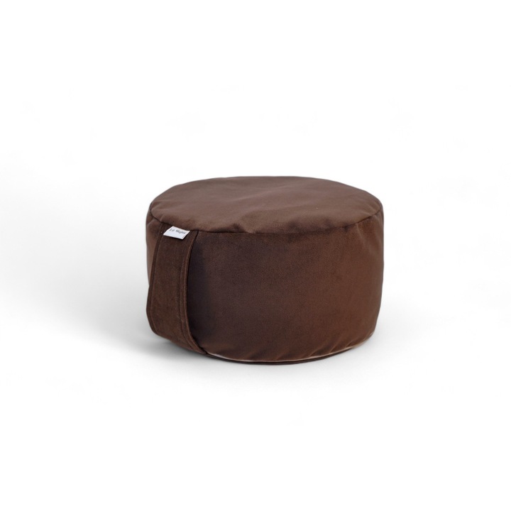 Perna de meditatie, La Mujer, Zafu, maro, 30x15cm, umpluta cu coji de hrisca, husa lavabila