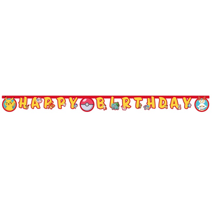 Банер за парти Happy Birthday Pokemon 98399