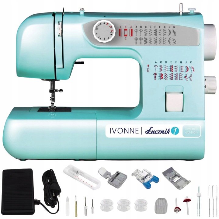 Łucznik Ivonne mechanikus varrógép, 38 program, menta, 100 W