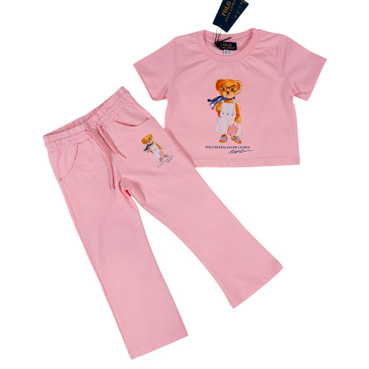 Set sport Polo pentru copii, Roz