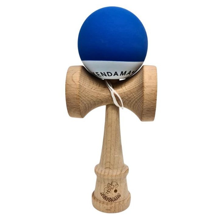 Kendama din Lemn cu Bila Albastra Inchis Rubber Grip – Jucarie Skill Toy pentru Indemanare si Distractie