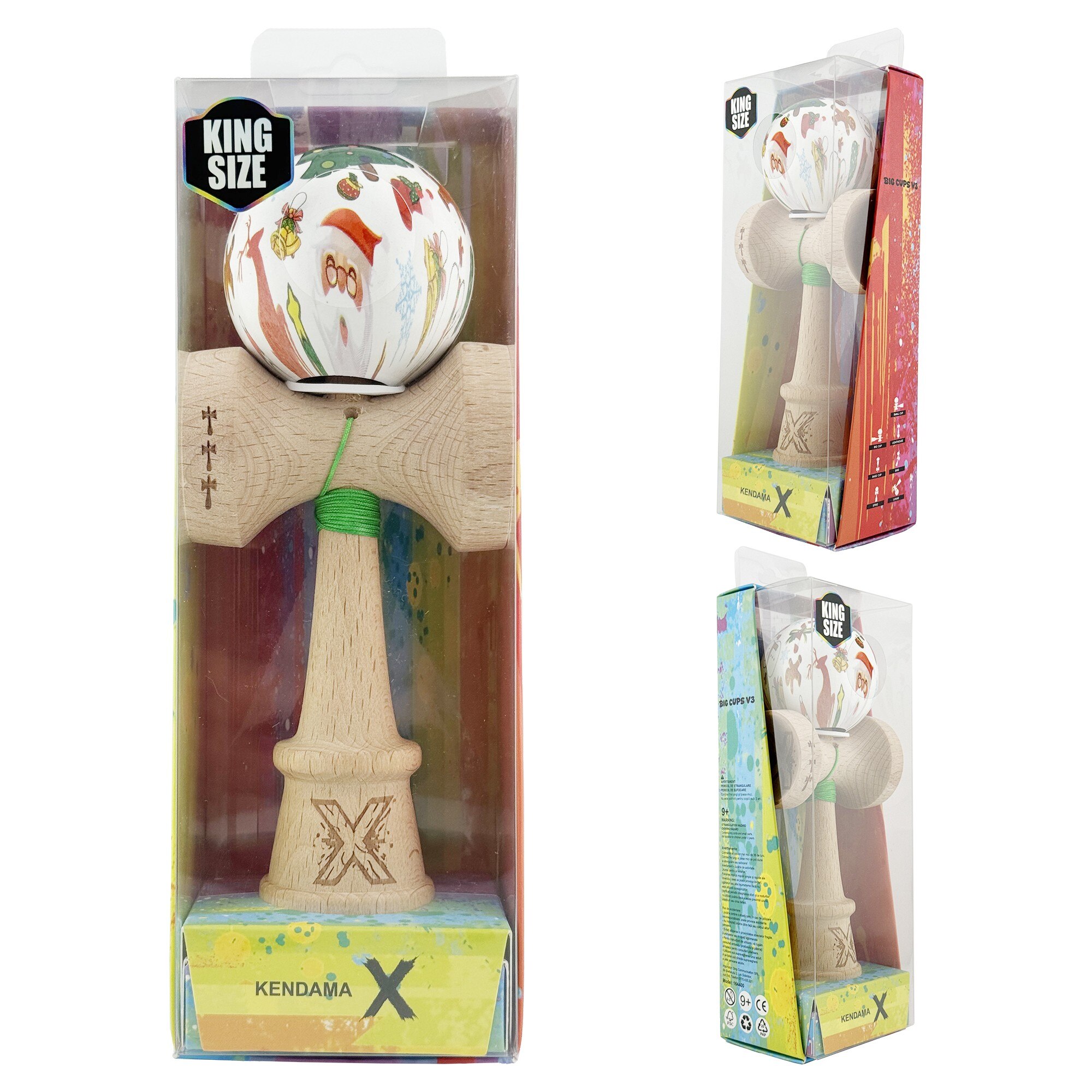 Kendama X, Christmas Edition, Big cup V2, Lemn, 18 cm, Rulment