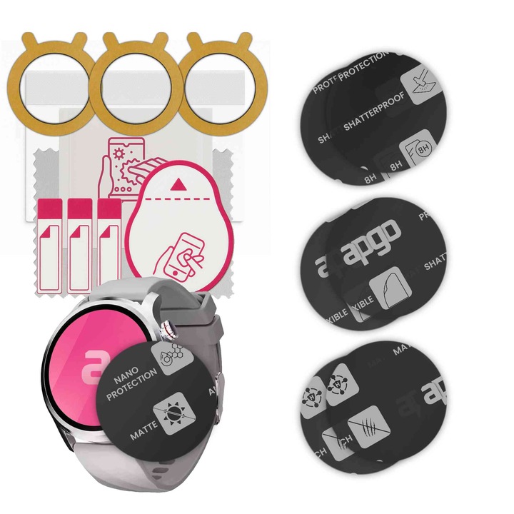 Set de 6 sticle MAT MATTE de protectie pentru ceas Moreka R04 – apgo, full glue, sticla hibrida, protectie pentru afisajul ceasului, anti-zgarieturi