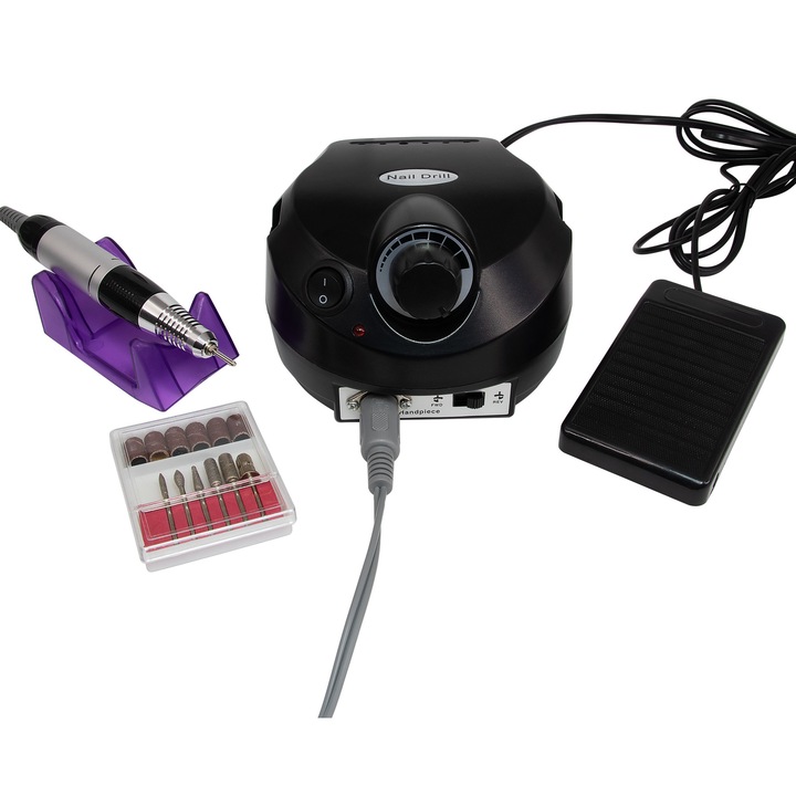 Електрическа пила за маникюр и педикюр 45000 оборота 65 вата ZS-601, черна