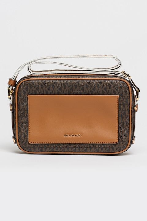 Michael Kors, Geanta crossbody cu monograma Maeve, Negru, Maro scortisoara