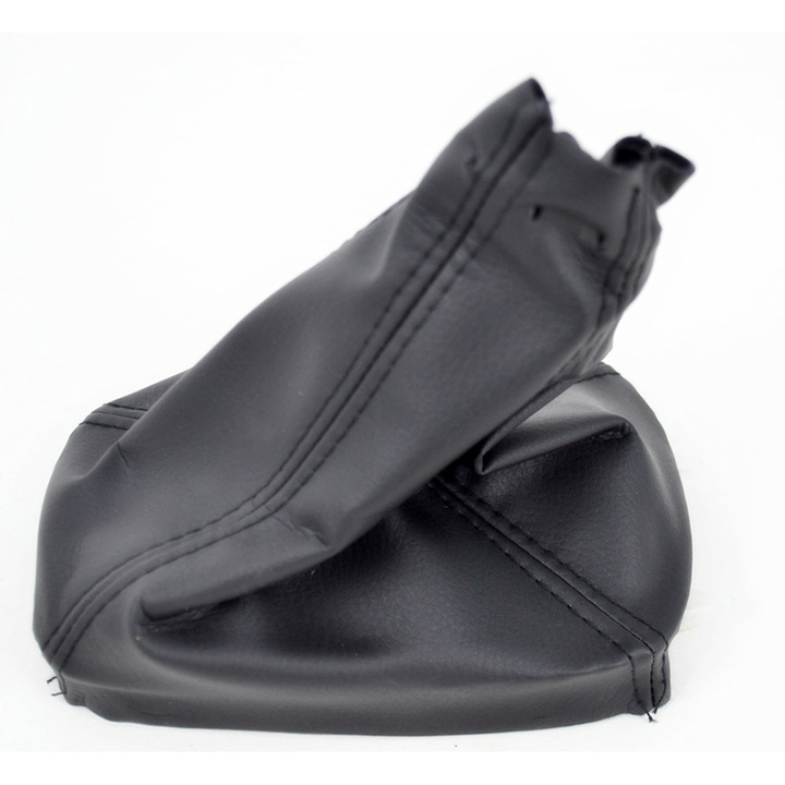 Váltógomb mandzsetta alaplappal, SAAB, műbőr, fekete, 1 darab