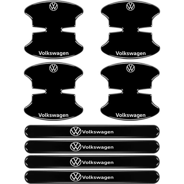 Set protectoare manere si cupa usa ARRRD pentru Volkswagen, PVC 8 piese