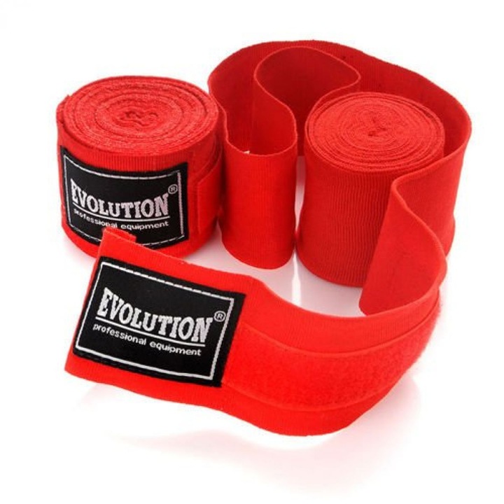 Bandaje box SB-300 Evolution, 4,5m x 5cm, 100% bumbac, rosu - eMAG.ro