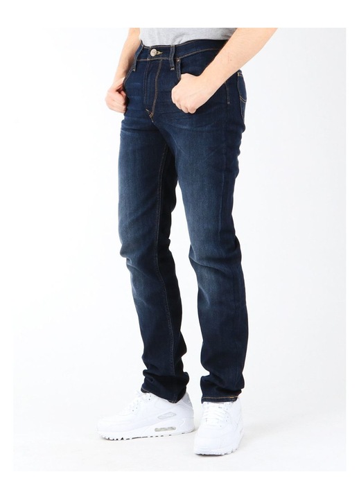 Férfi Lee farmer, kúpos, sötétkék, pamut/poliészter/elasztán