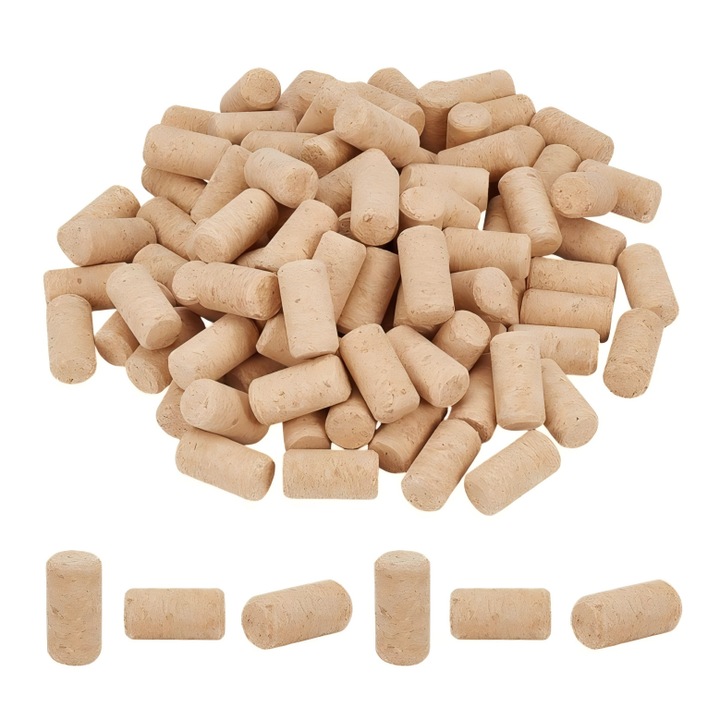 Dopuri pentru sticle de vin, Omelivon, set 100 buc, lemn de pluta, natural