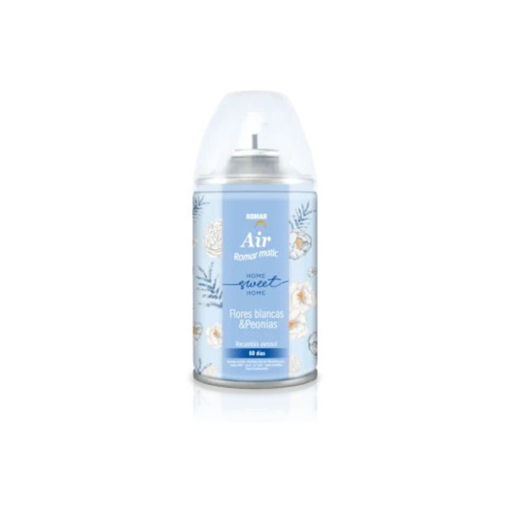 Spray odorizant pentru cameră, Air Romar, flori albe și bujori, 335cc