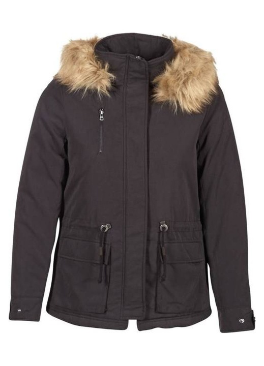 Only parka kabát, khaki, sima anyagú, levehető kapucnival, női, S INTL