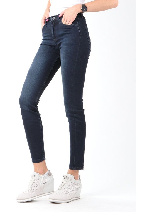 Дамски дънки Lee, Scarlett High Crop Skinny, син, памук