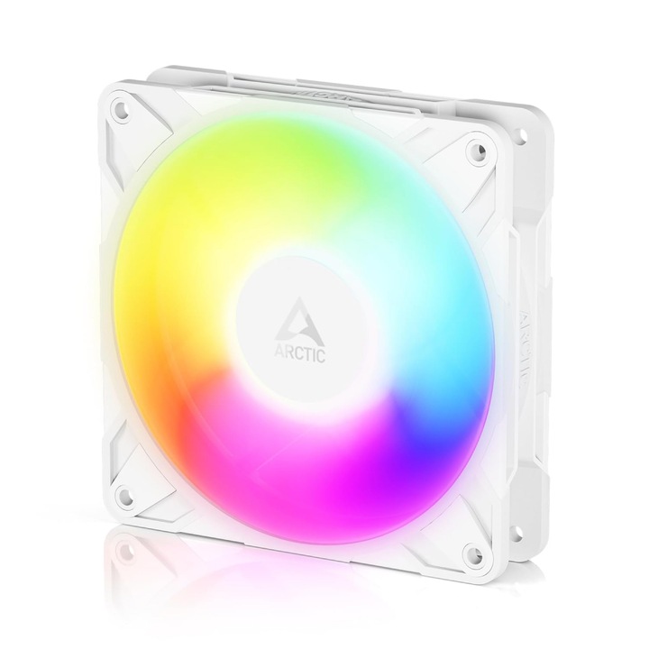 Ventilator ARCTIC P12 Pro Reverse A-RGB, 120 mm PWM, 500 - 3000 rpm, Alb