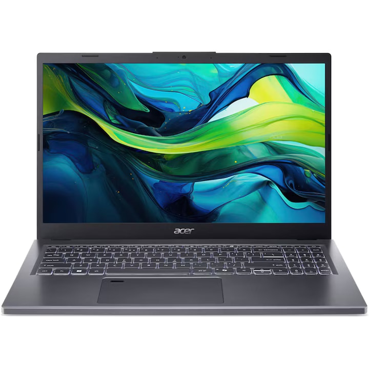 Laptop Acer Aspire 15 A15-51M-90PR cu procesor Intel® Core™ i9-13900H pana la 5.4GHz, 15.6, Full HD, IPS, 32 GB LPDDR5 RAM, 512 GB SSD, Intel® Iris® Xe Graphics, Windows 11 Pro, Steel Gray