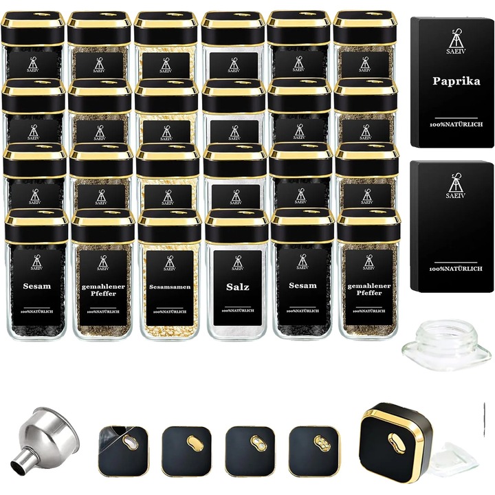 Комплект буркани за подправки 120 мл, херметично затваряне, 24 броя