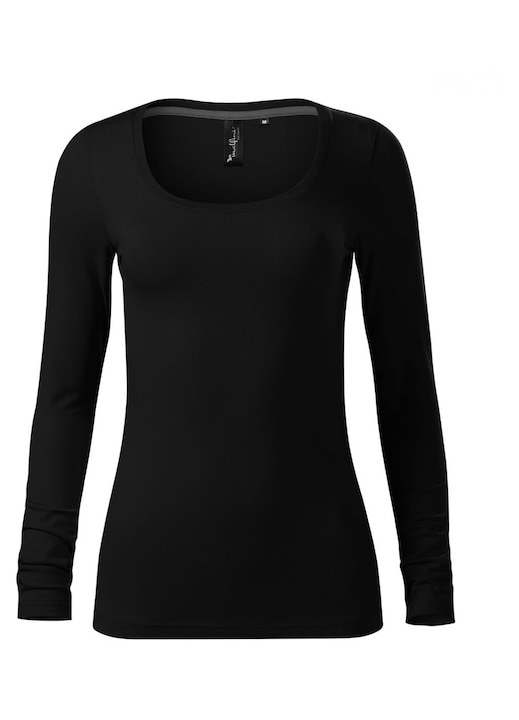 Bluza dama Malfini Brave maneci lungi, negru, bumbac, Negru