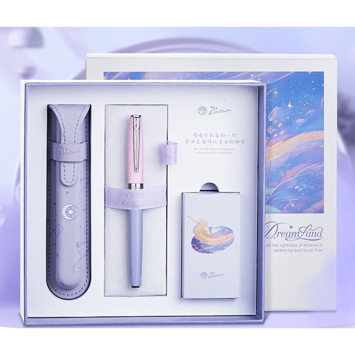 Set Picasso T32 - Dreamland - Stilou 717 Lila CT, calimara 40 ml si etui