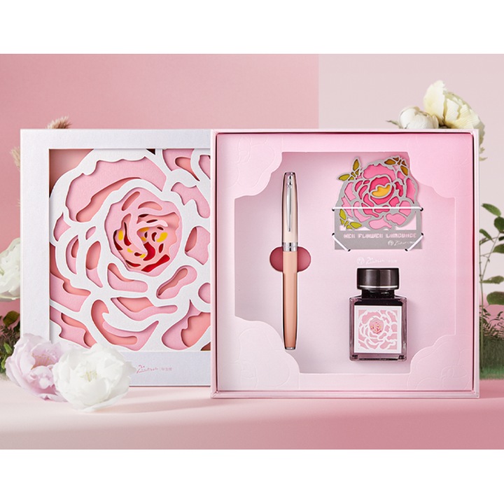 Set Picasso T26 - Spring - Stilou 717 bicolor, calimara cerneala, semn carte metalic