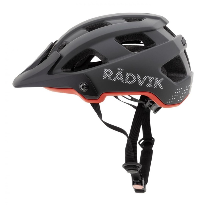 Radvik Schlackenhelm sport védősisak, INMOLD, 17 szellőzőnyílás, fekete-szürke-piros, L
