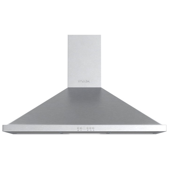 Декоративен абсорбатор Hyundai HHD25-P5691X, Всмукателна мощност 650 м3/ч, LED осветление, Клас B, Ширина 90 см, Неръждаема стомана