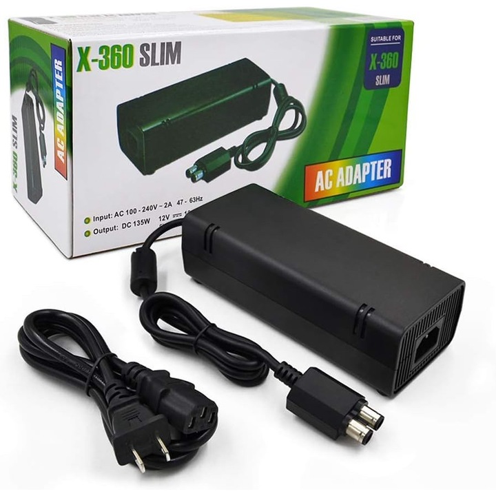 Adaptor de alimentare pentru Xbox 360 Slim, 100-240V, cu ventilator de racire integrat