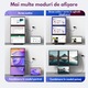 Monitor Triplu Extensibil si Portabil pentru laptop, QOVA®, Quad Screen de 3×15,6inch, 3 Ecrane Full HD IPS, 1080P, Stand rotativ 360° & Carcasa Integrata, Extensor Compatibil Windows & macOS, Conectare USB-C / HDMI, Suport reglabil
