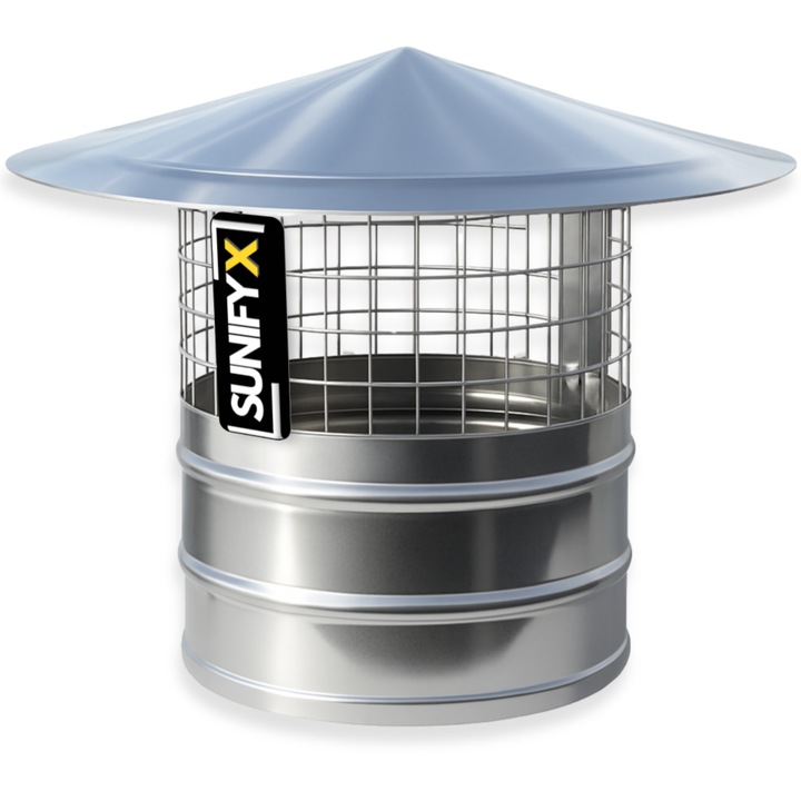 Pălărie de coș de fum cu plasă SUNIFYX Inox