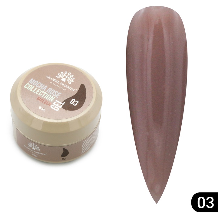 Gel pentru modelarea unghiilor 15 gr, Mocha Rose Builder Gel 03