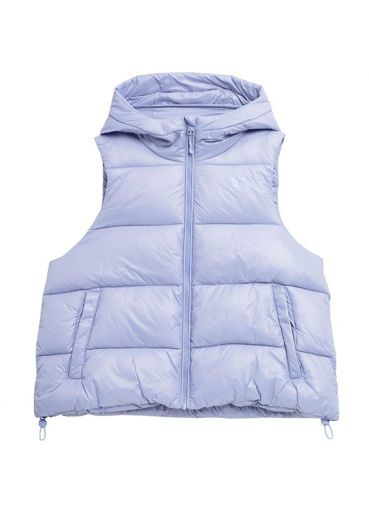 Vesta de puf dama 4F F092, albastru, umplutura sintetica, 2 buzunare, L INTL
