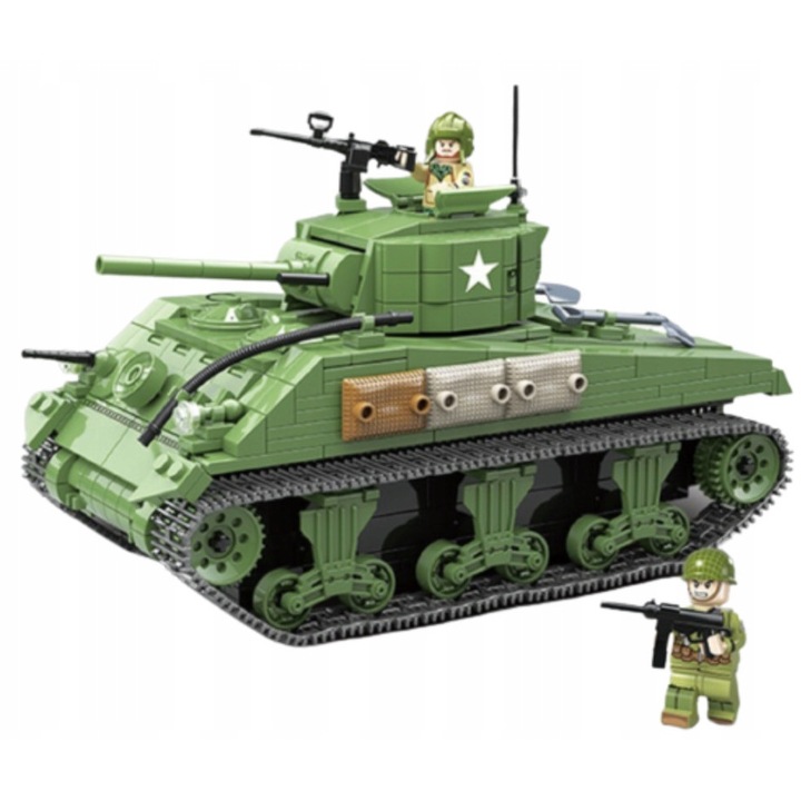 Set de constructie tanc militar Panzerkampf III, 883 piese, accesorii realiste, 23x12,2x8,6cm
