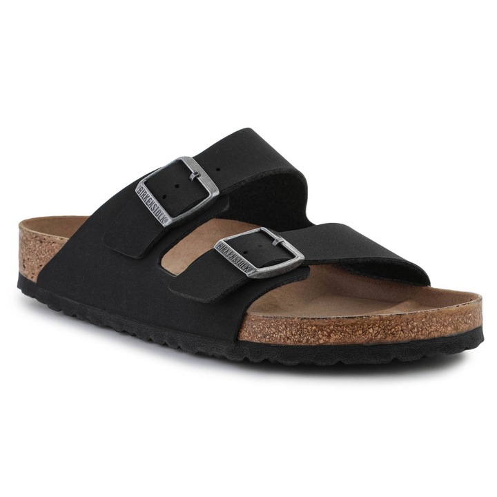 Férfi papucs Birkenstock Arizona, állítható pántok, fekete, szintetikus
