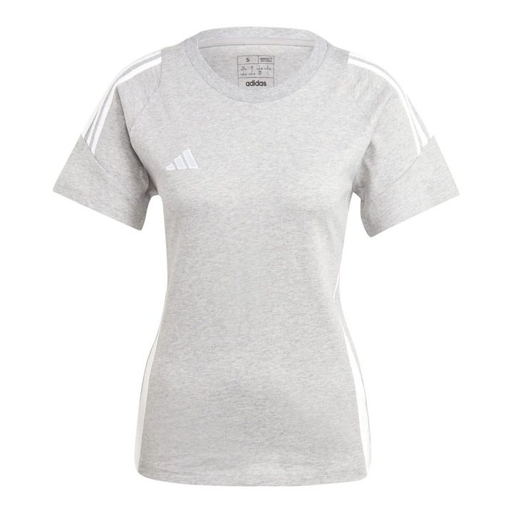 Tricou sport dama, adidas Tiro 24, normal, gri, bumbac si poliester