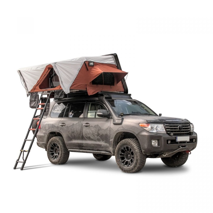 Tetőfedő ponyva Fold 4, 280x430cm, szürke, komplett szett 2 állítható oszloppal