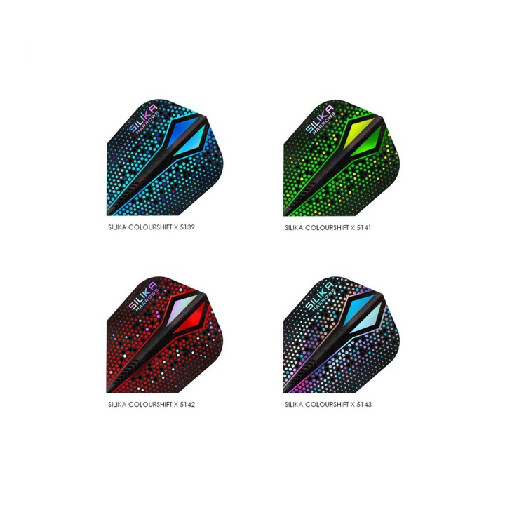 Комплект 3 пера за дартс Harrows, форма № 6, многоцветни, дебелина 100 микрона