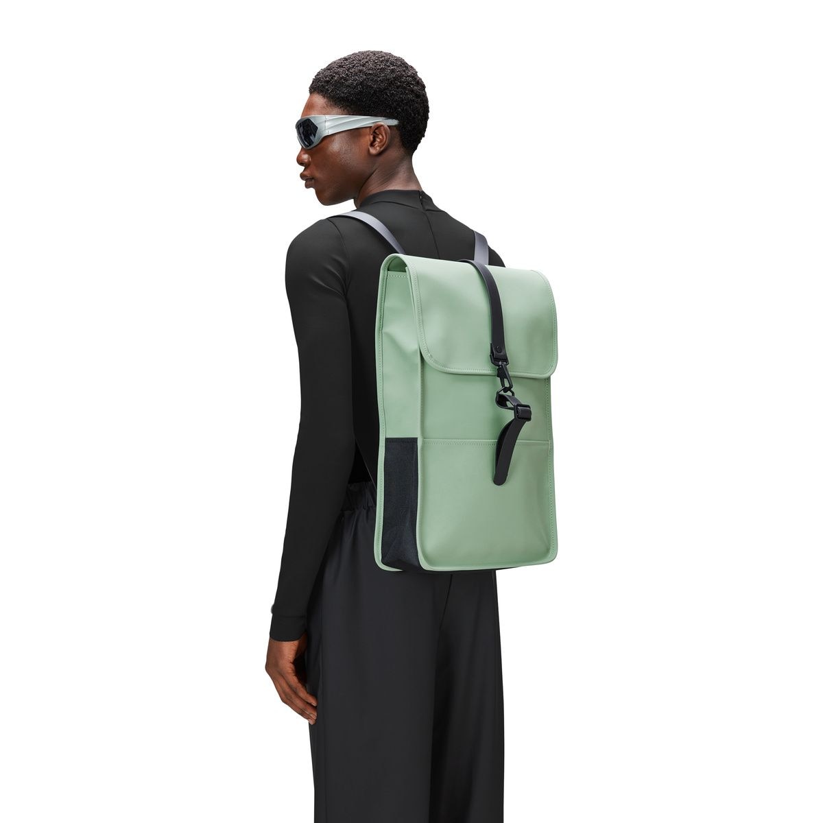 Rucsac laptop Rains Haze, impermeabil, 13L, verde, 48x30x12cm