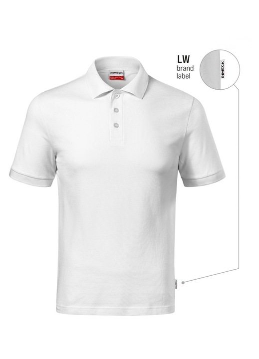 Férfi galléros póló, MALFINI, Strapabíró, Fehér, Pamut