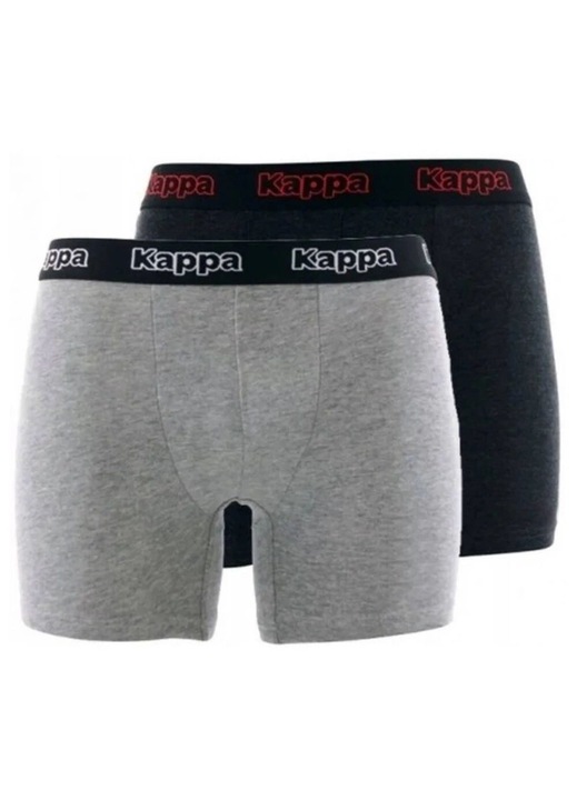 Kappa boxeralsó, 2 darabos szett, sötétszürke és világosszürke, pamut és elasztán
