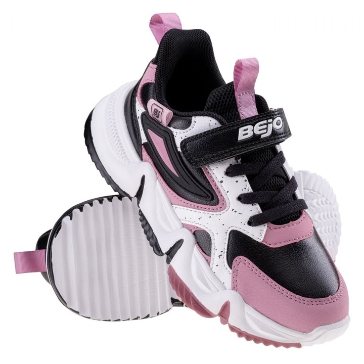 Детски обувки Bejo Sneakers Baglen Jr, черно-розови, леки, удобни, комплект, 28 EU