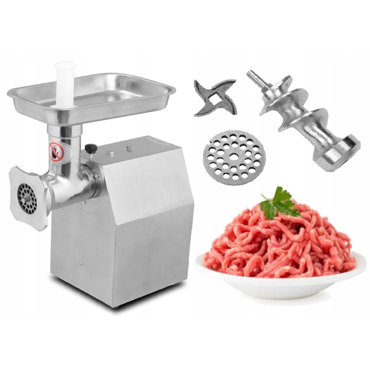Masina electrica de tocat carne, otel inoxidabil, 220 kg/h, 4 picioruse antiderapante, 70mm