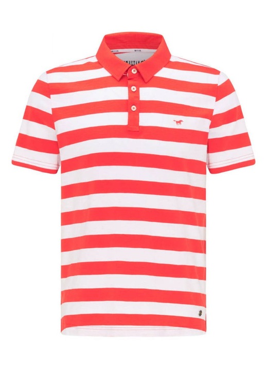 Mustang galléros póló, 1009494 11671, pamut, piros/fehér, S INTL