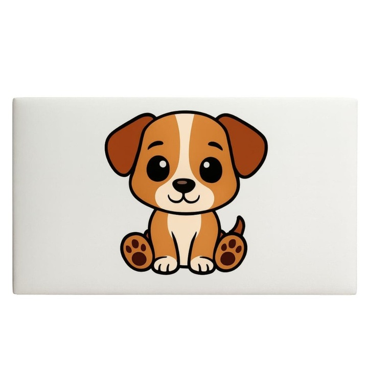 Tablie pat Max, cu imprimeu, alb-maro, 60 x 100 cm