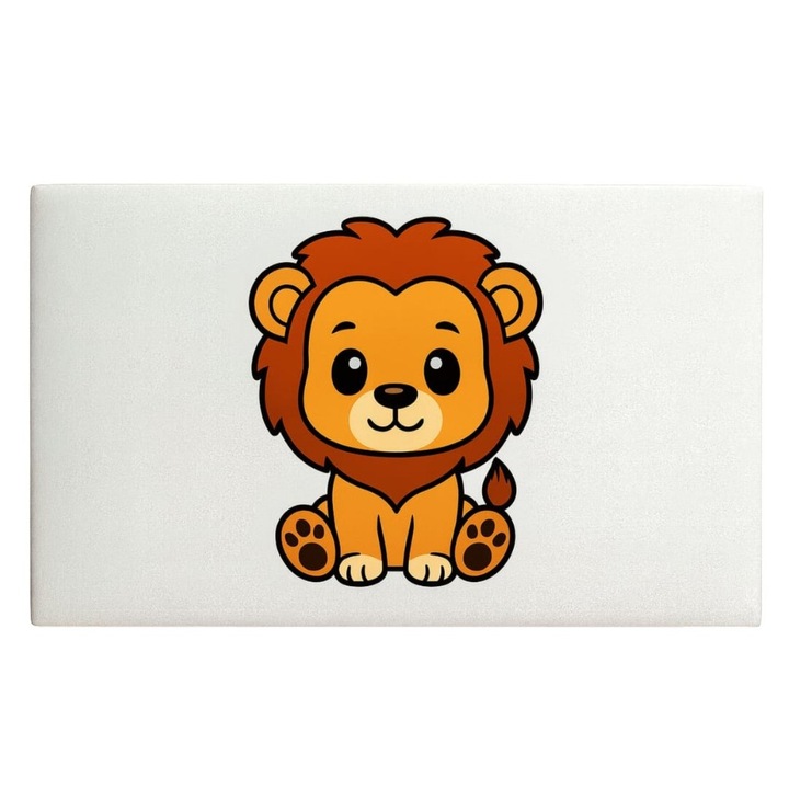 Tablie pat basero, alb-portocaliu, 60x100cm, cu imprimeu