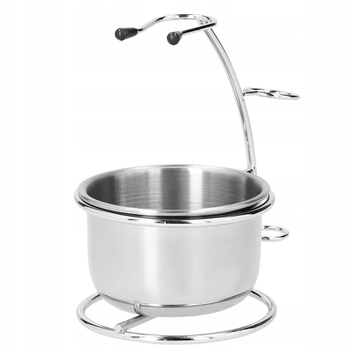Set barbierit bărbați: mașină, pămătuf, bol spumare, suport, inox, calitate superioară