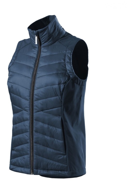 Хибридна жилетка Malfini Vesta, тъмносиня, антипилинг обработка, капитониран материал и софтшел, за жени, XS INTL