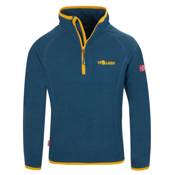 Bluza copii, Trollkids, Nordland, uscare rapida, fleece, albastru
